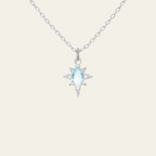 Sterling Silver Octagram Zircon Pendant Necklace