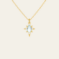 Sterling Silver Octagram Zircon Pendant Necklace