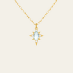 Sterling Silver Octagram Zircon Pendant Necklace