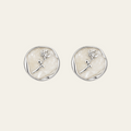 Sterling Silver Rose Relief Stud Earrings
