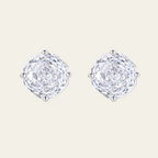 Sterling Silver Rose Cut Zircon Stud Earrings