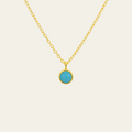 Sterling Silver Round Turquoise Stone Minimal Necklace