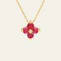 Sterling Silver Round Cut Flower Pendant Necklace