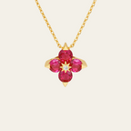 Sterling Silver Round Cut Flower Pendant Necklace