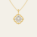 Sterling Silver Geometric Square Diamond Necklace