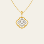 Sterling Silver Geometric Square Diamond Necklace