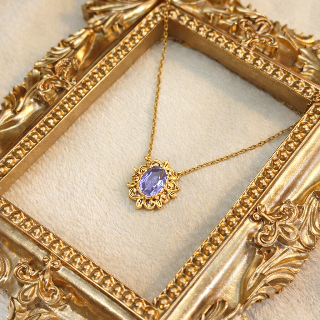 Sterling Silver Tanzanite Floral Petal Necklace