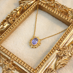 Sterling Silver Tanzanite Floral Petal Necklace