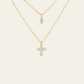 Sterling Silver Layered Cross Necklace