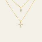 Sterling Silver Layered Cross Necklace