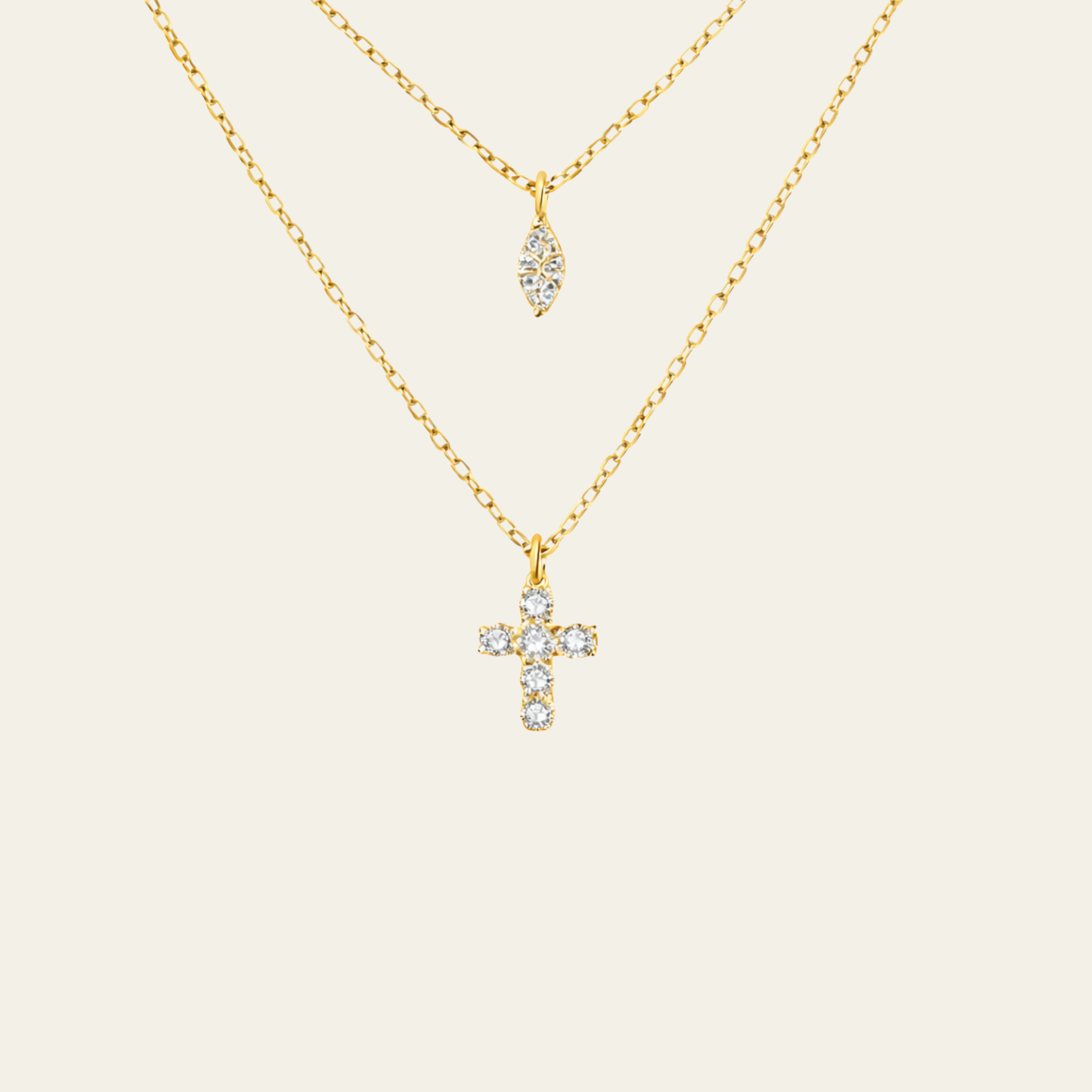 Sterling Silver Layered Cross Necklace