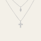 Sterling Silver Layered Cross Necklace