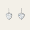 Crystal Inlay Heart Drop Earrings