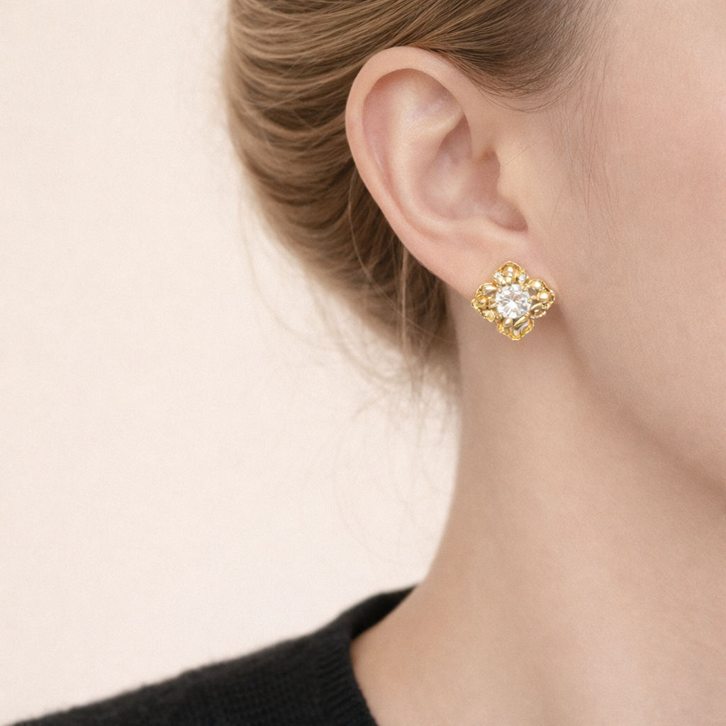 Geometric Square Stud Earrings