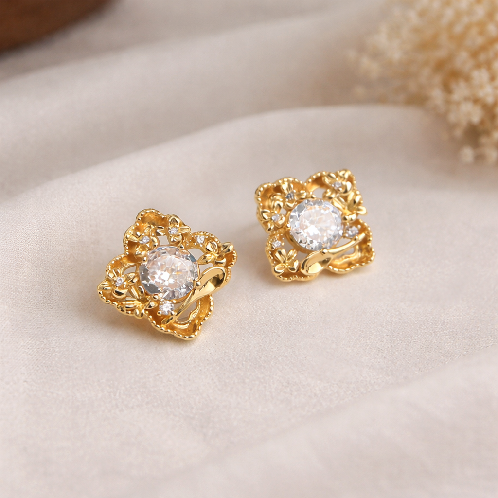 Geometric Square Stud Earrings