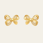 Rope Ribbon Bow Stud Earrings