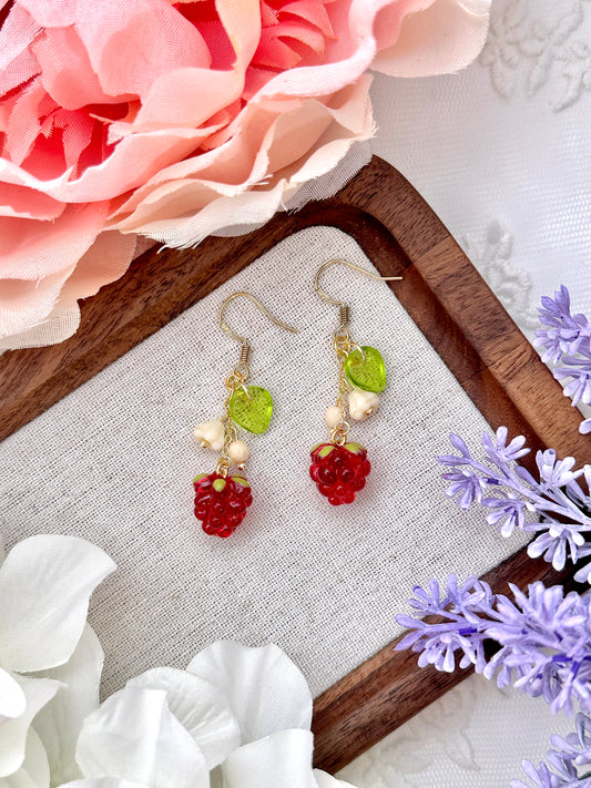 Raspberry Dangle Earrings